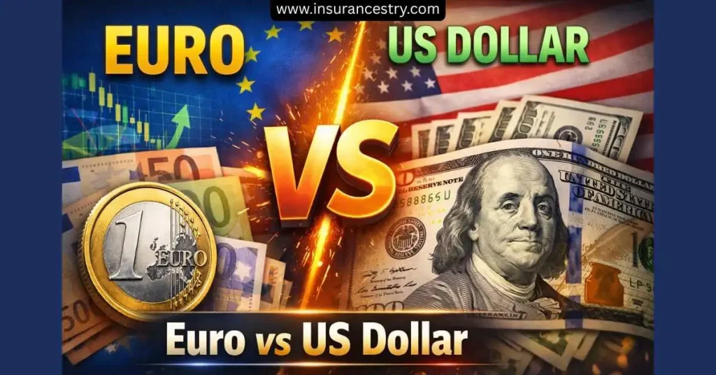 An image of euro compared to us money
